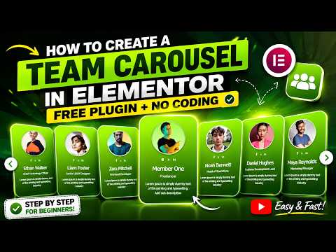 FREE Elementor Team Carousel Plugin | Create a Stunning Team Section