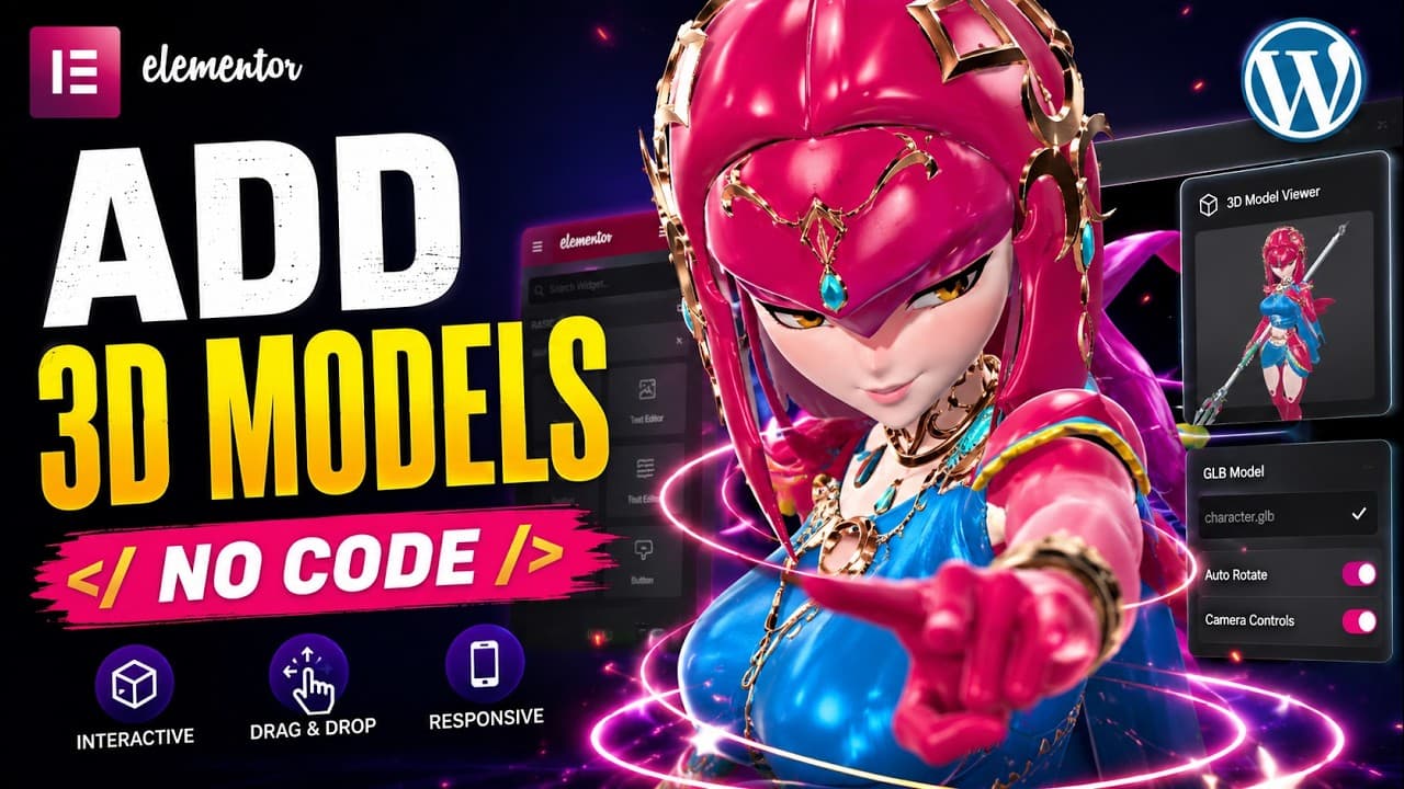 Elementor 3D Model Viewer: How to Embed GLB Files