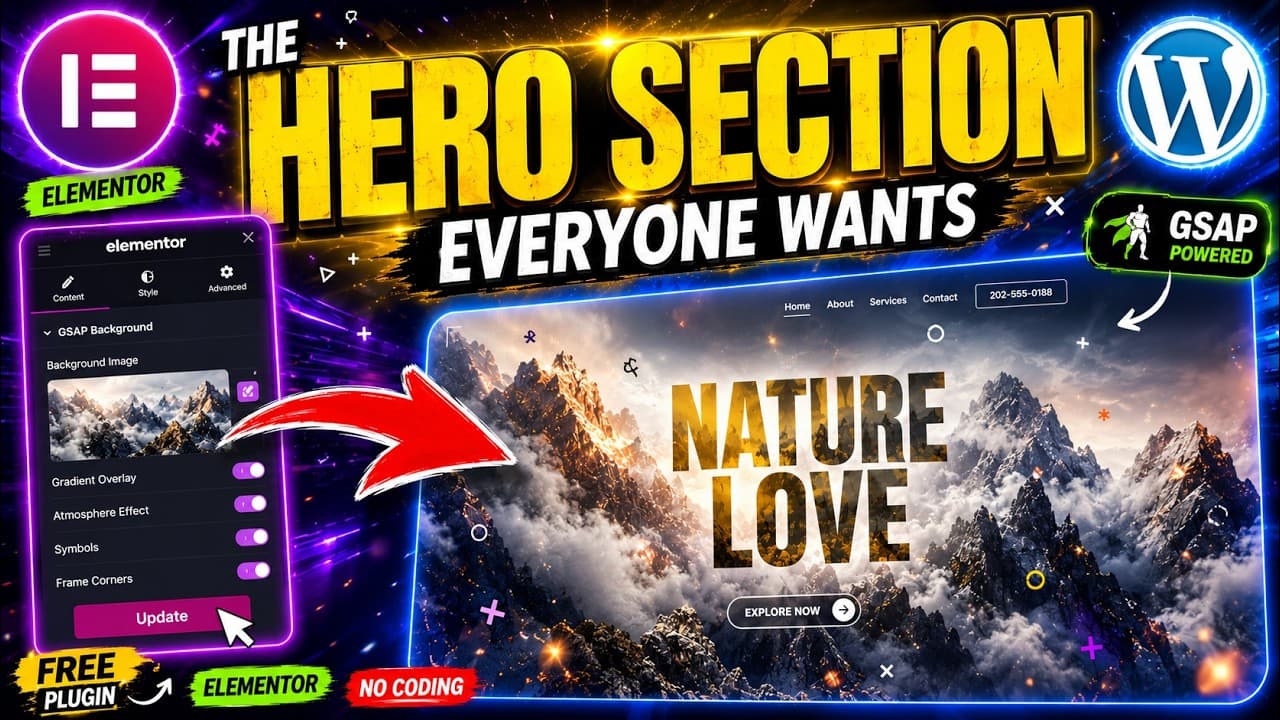 Create an Animated Hero Section in Elementor (Free)