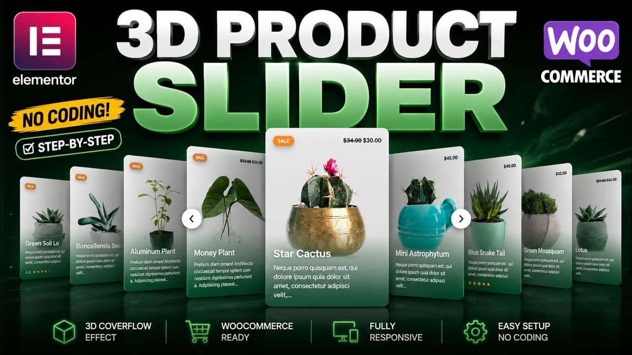 Create a 3D WooCommerce Product Slider in Elementor (No Coding)
