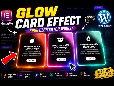 Best Elementor Widget 2026: Interactive Glow Cards with 3D Tilt Effect (Free)