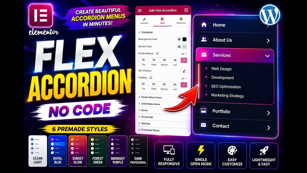 Build Stunning Accordion Menus in Elementor (No Code)